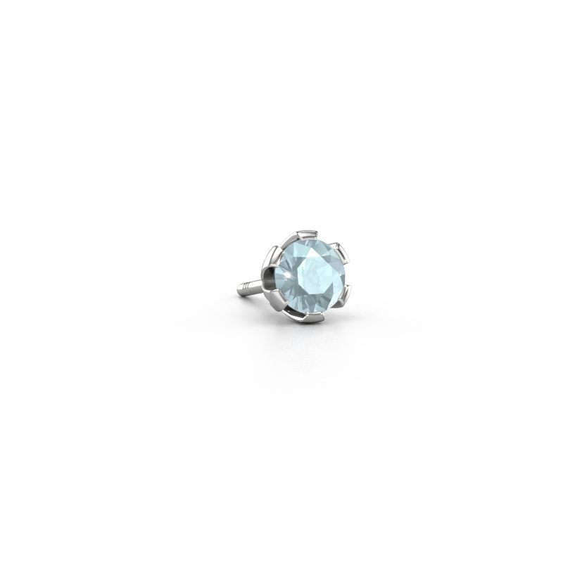 Image of Men's earring Donato 950 platinum Aquamarine 4.7 mm