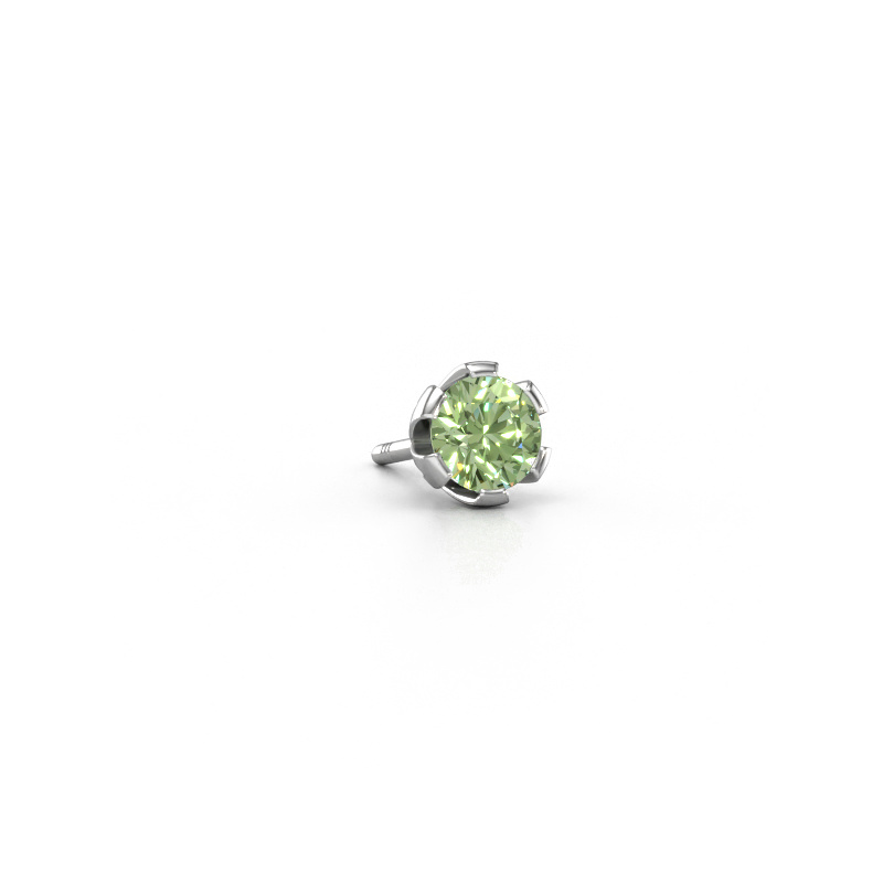 Image de Boucle d'oreille homme Donato 585 or blanc Diamants synthétiques vert 4.7 mm