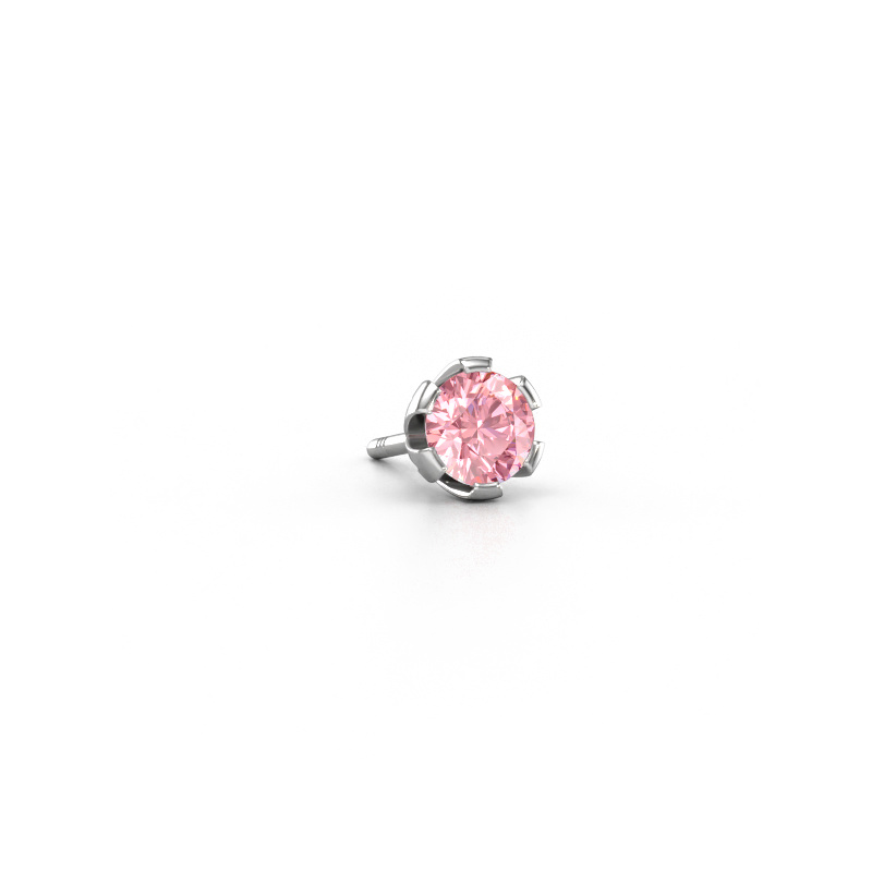 Image de Boucle d'oreille homme Donato 585 or blanc Diamant synthétique roze 4.7 mm