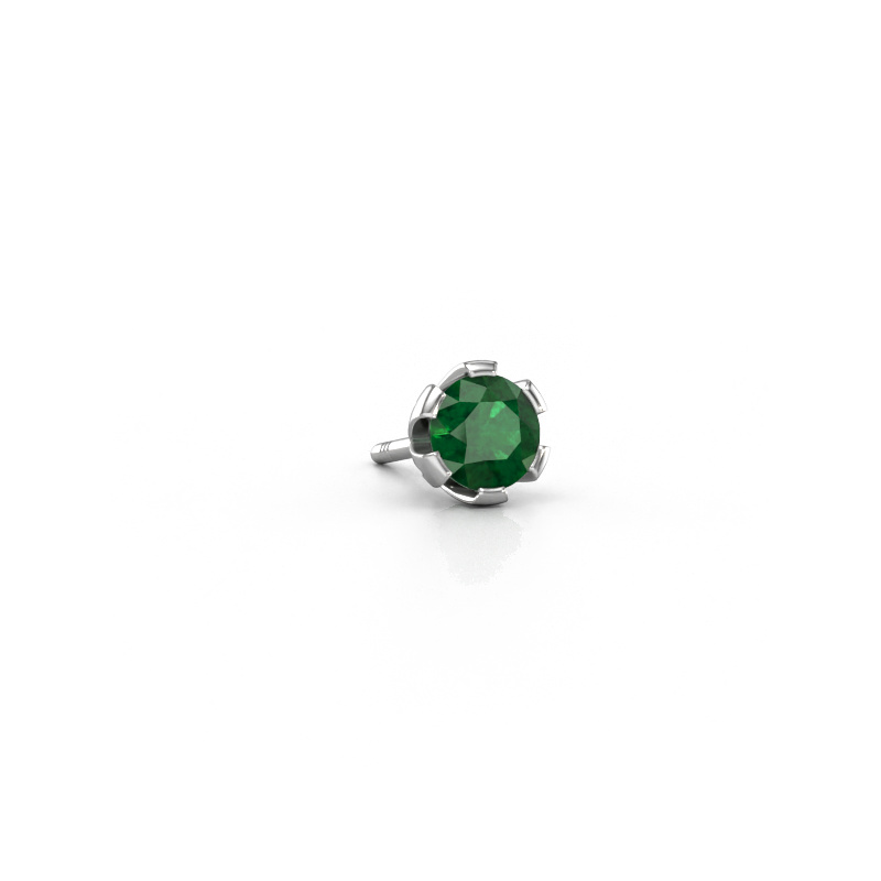 Image of Men's earring Donato 950 platinum Emerald 4.7 mm