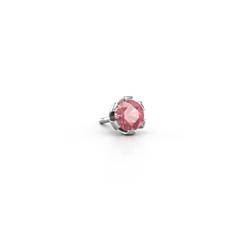 Image of Men's earring Donato 950 platinum Tourmaline pink 4.7 mm