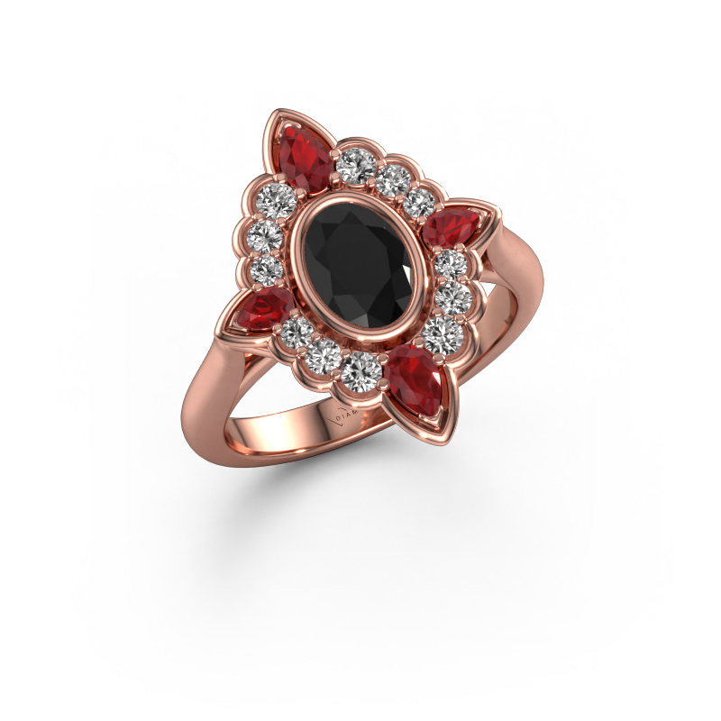 Image of Engagement ring Door 585 rose gold Black diamond 1.342 crt