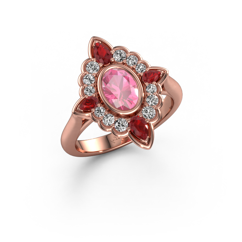 Image de Bague de fiançailles Door 585 or rose Saphir rose 7x5 mm