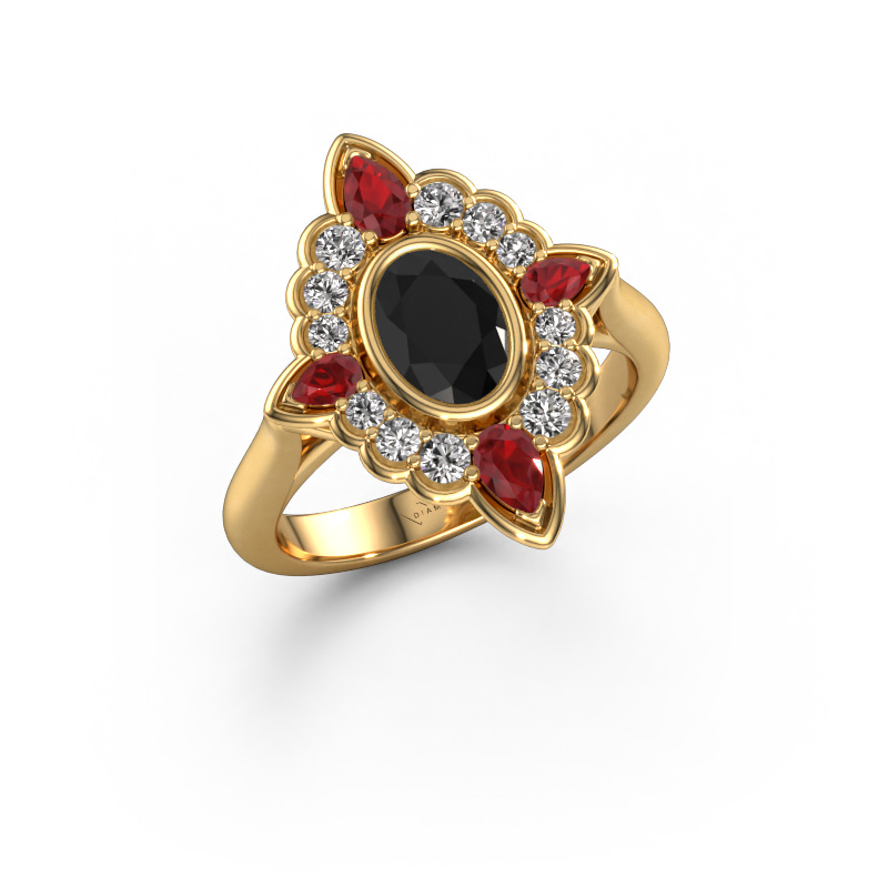 Bild von Verlobungsring Door 585 Gold Schwarz Diamant 1.342 crt