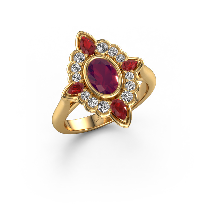 Bild von Verlobungsring Door 585 Gold Rhodolit 7x5 mm