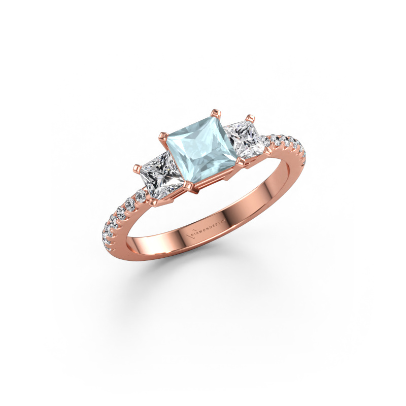 Immagine di Anello di fidanzamento Dorla 585 oro rosa Acquamarina 5 mm
