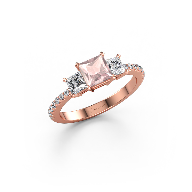 Bild av Förlovningsring Dorla 585 roséguld Champagnefärgad morganit 5 mm