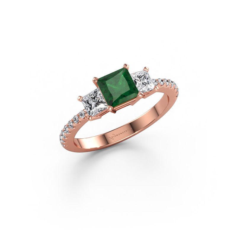 Immagine di Anello di fidanzamento Dorla 585 oro rosa Smeraldo 5 mm