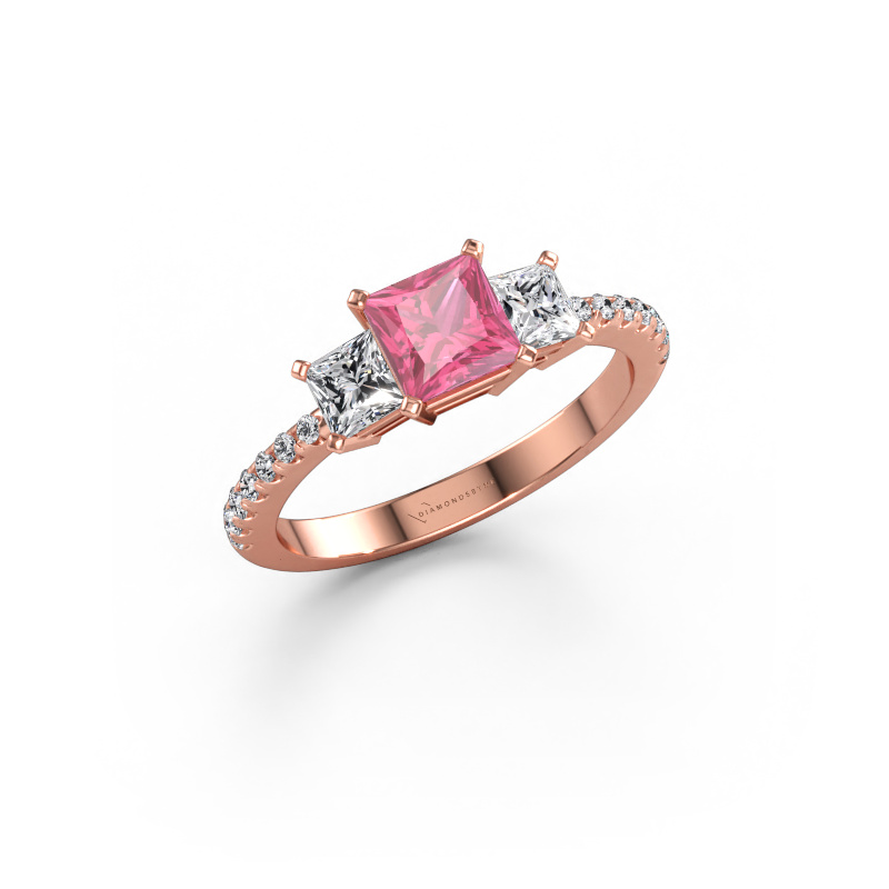 Immagine di Anello di fidanzamento Dorla 585 oro rosa Zaffiro rosa 5 mm