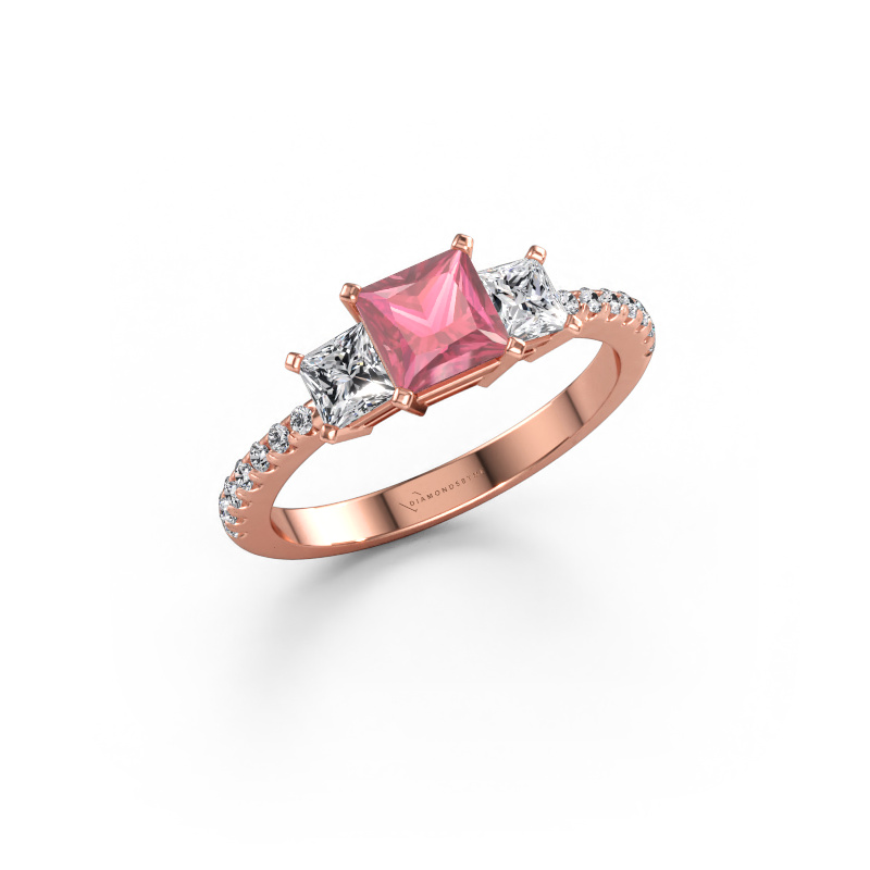 Bild av Förlovningsring Dorla 585 roséguld Rosa turmalin 5 mm