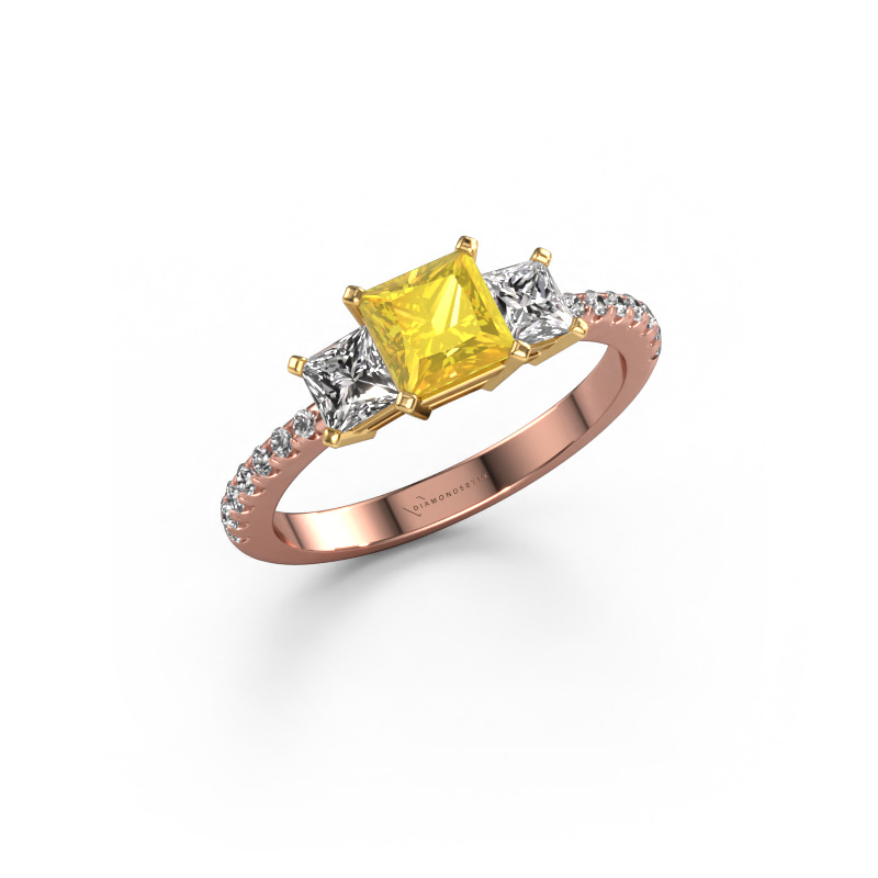 Image of Engagement ring Dorla 585 rose gold Yellow sapphire 5 mm