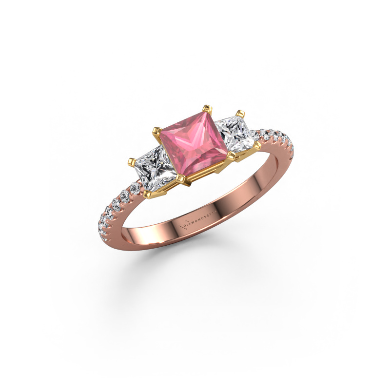 Image of Engagement ring Dorla 585 rose gold Tourmaline pink 5 mm