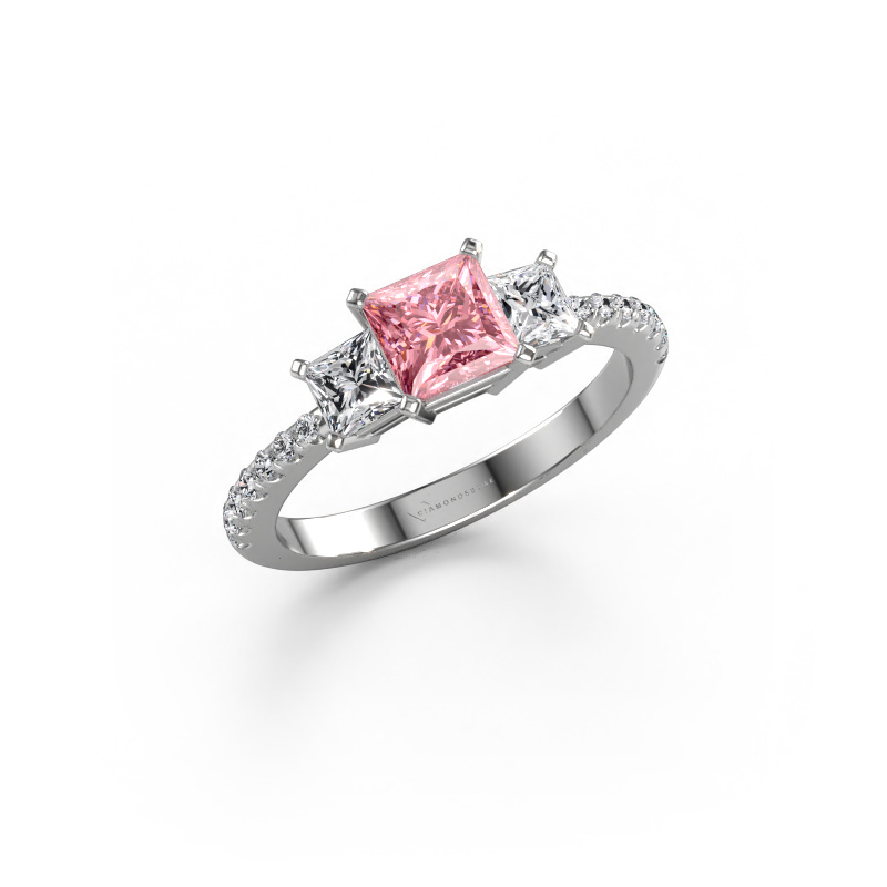 Image of Engagement ring Dorla 950 platinum Pink lab grown diamond 5 mm