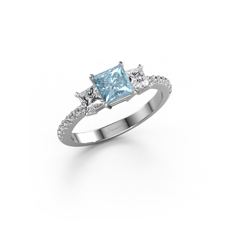 Image of Engagement ring Dorla 950 platinum Blue lab grown diamond 5 mm