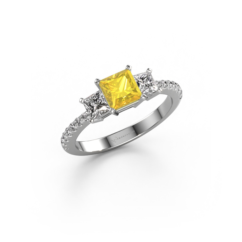 Image of Engagement ring Dorla 950 platinum Yellow sapphire 5 mm