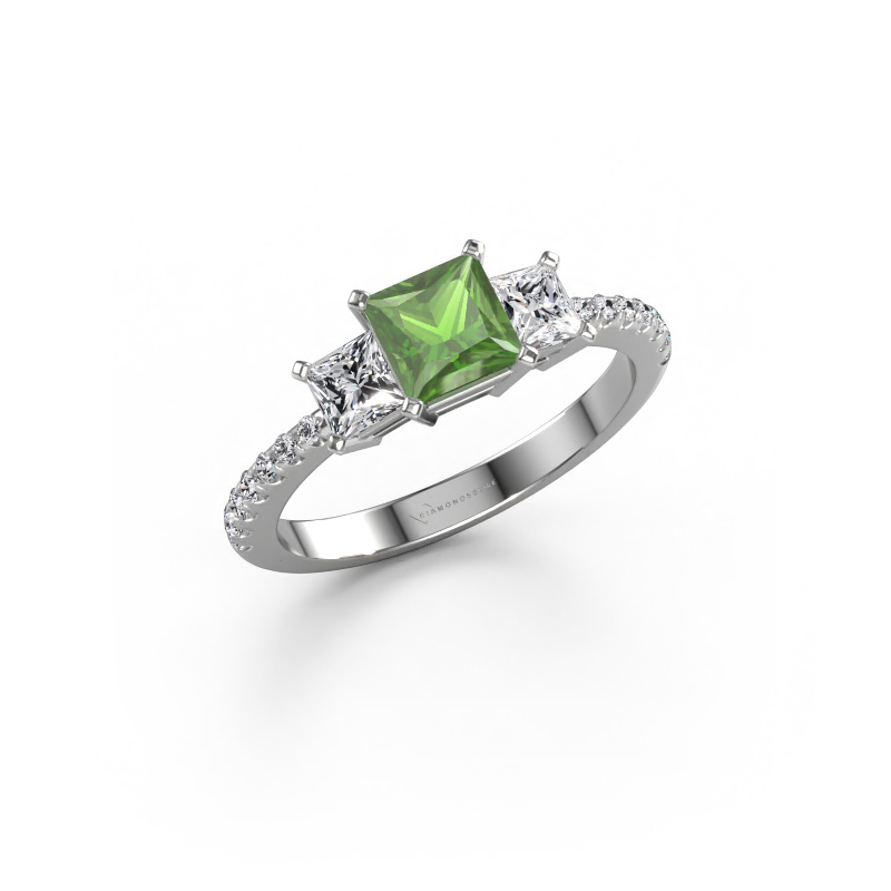 Bild von Verlobungsring Dorla 950 Platin Turmalin grün 5 mm