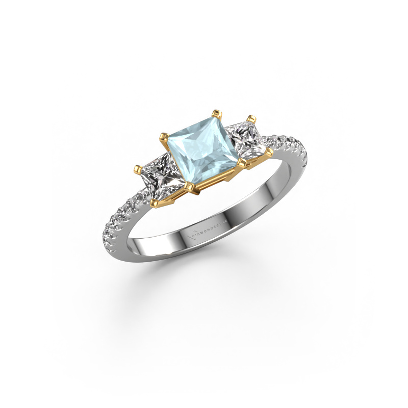 Image de Bague de fiançailles Dorla 585 or blanc Aigue-marine 5 mm