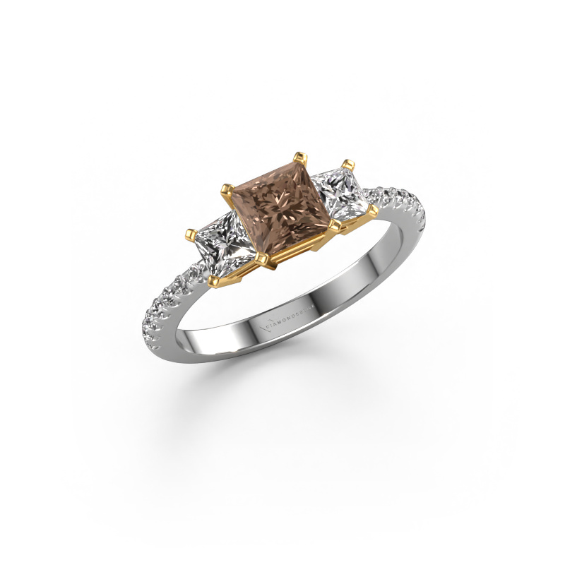 Bild von Verlobungsring Dorla 585 Weißgold Braun Diamant 1.469 crt