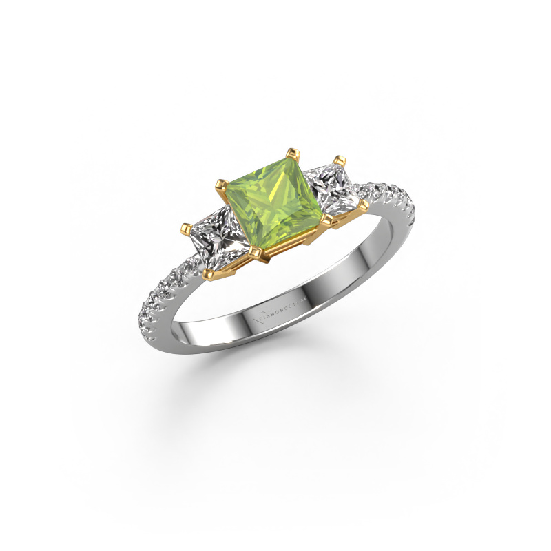 Image of Engagement ring Dorla 585 white gold Peridot 5 mm