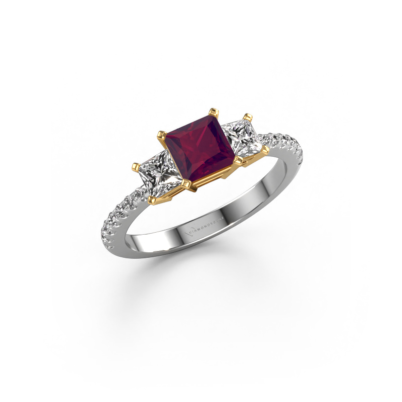 Image de Bague de fiançailles Dorla 585 or blanc Rhodolite 5 mm
