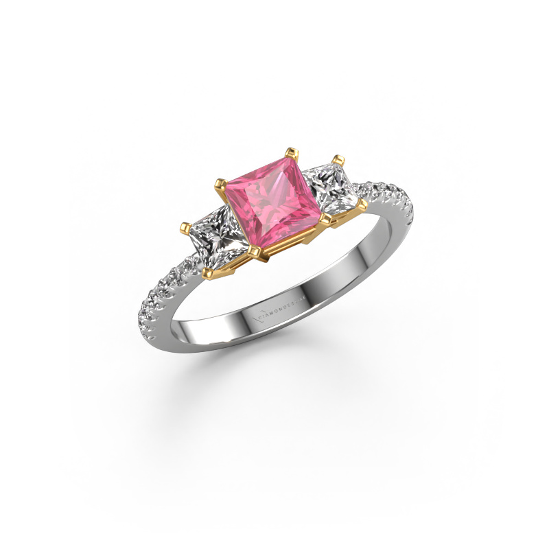 Bild von Verlobungsring Dorla 585 Weißgold Pink Saphir 5 mm