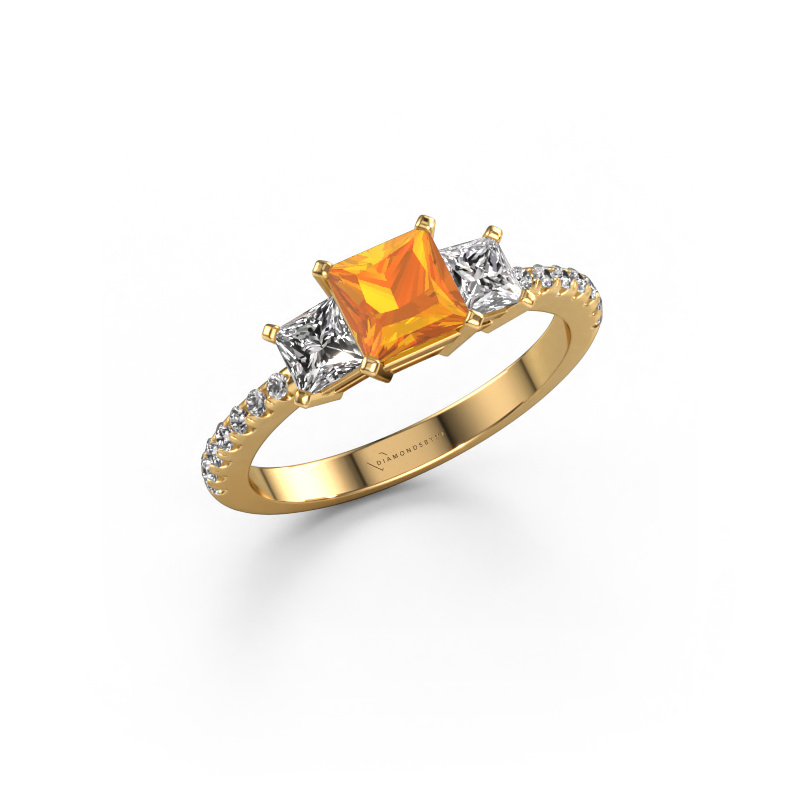 Image of Engagement ring Dorla 585 gold Citrin 5 mm