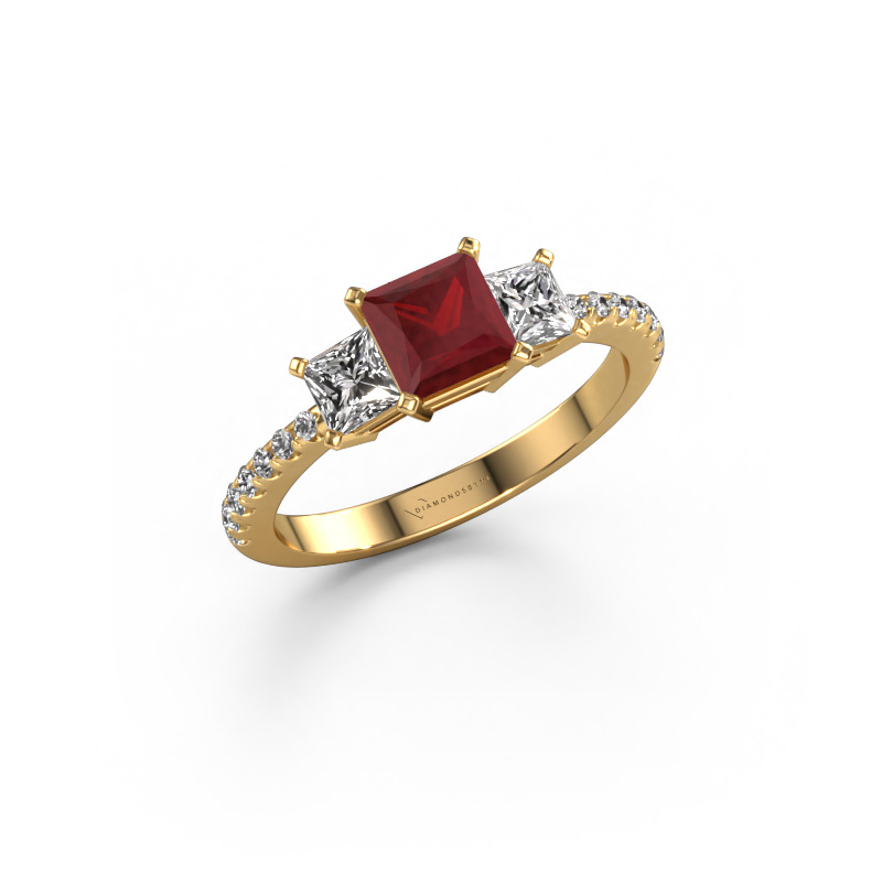 Image of Engagement ring Dorla 585 gold Ruby 5 mm