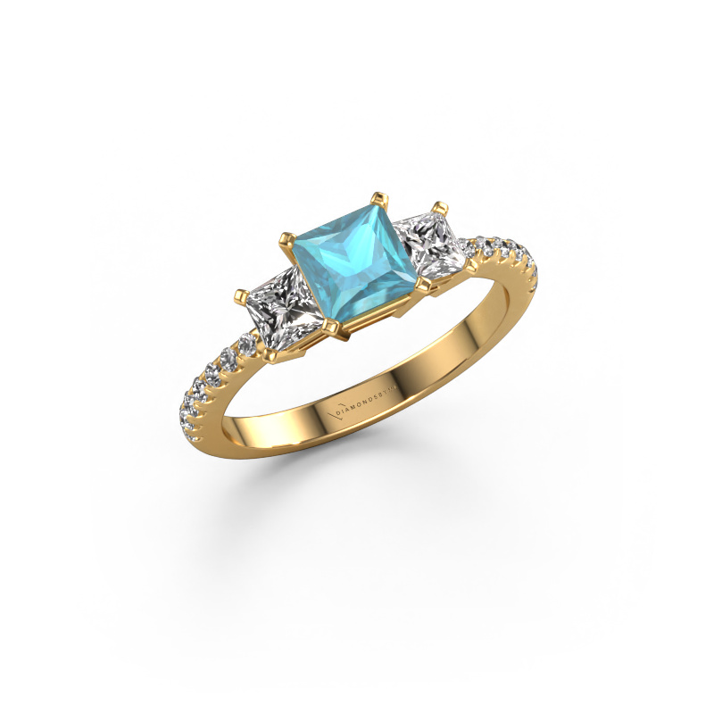 Bild von Verlobungsring Dorla 585 Gold Blau Topas 5 mm