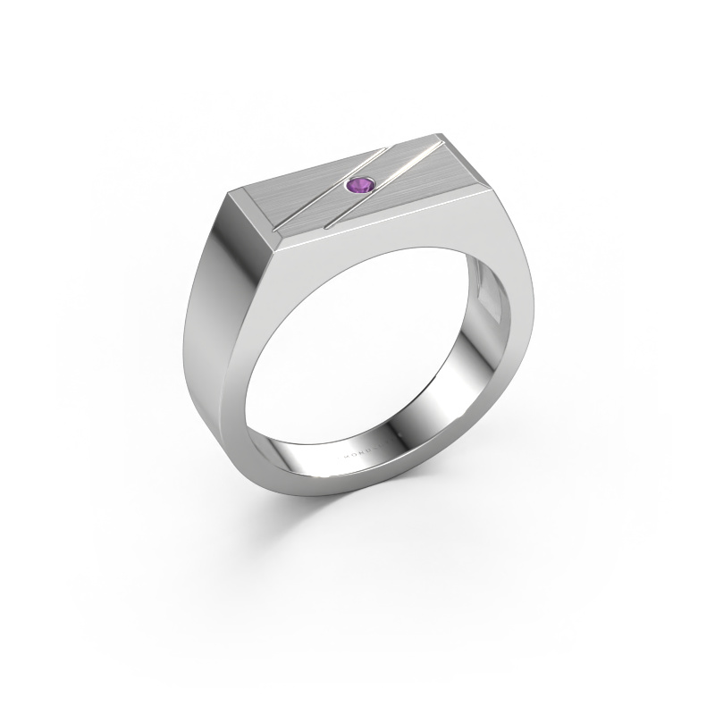 Image of Men's ring Dree 3 950 platinum Amethyst 2 mm