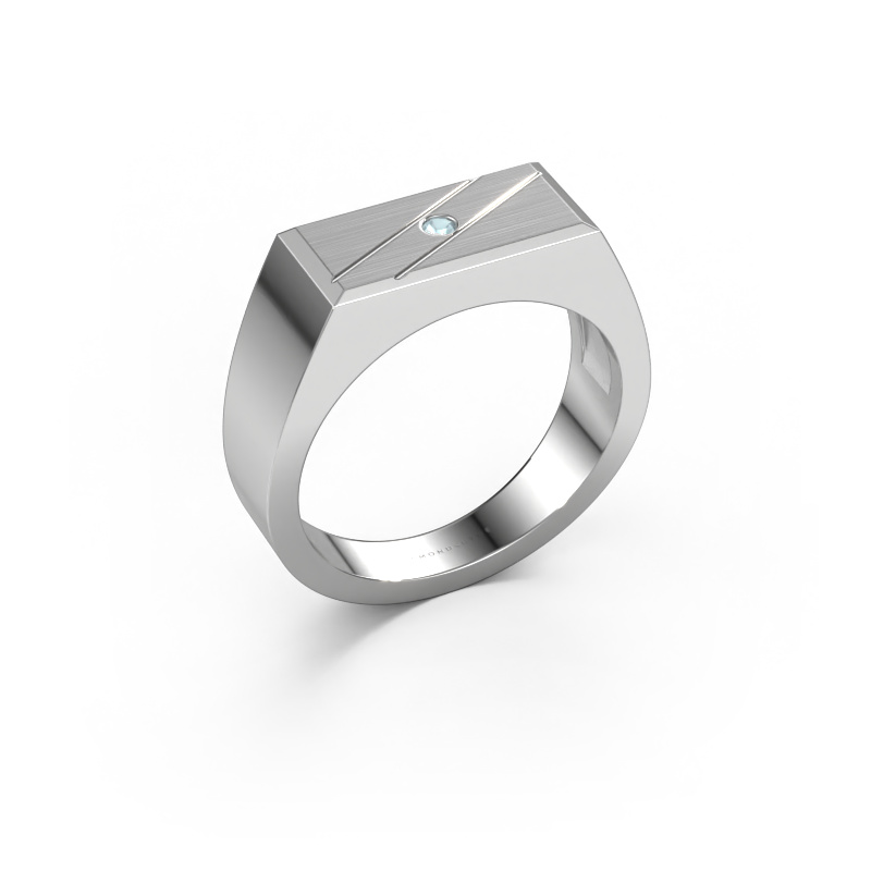 Image of Men's ring Dree 3 950 platinum Aquamarine 2 mm