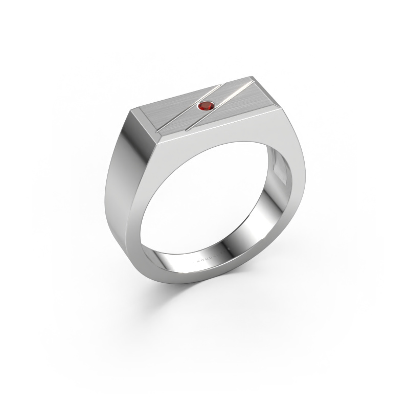 Image de Bague pour homme Dree 3 950 platine Grenat 2 mm
