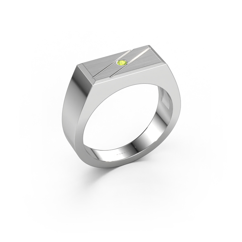Image of Men's ring Dree 3 950 platinum Peridot 2 mm