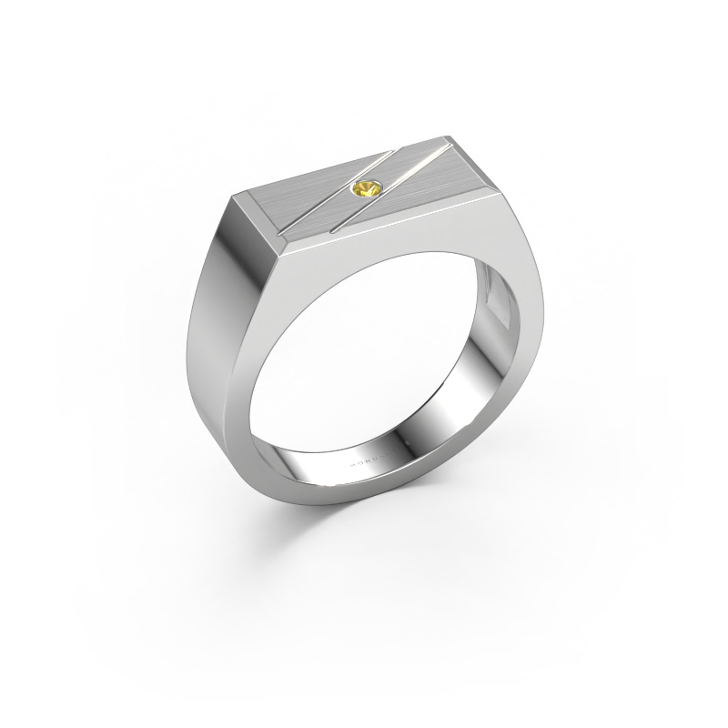 Image of Men's ring Dree 3 950 platinum Yellow sapphire 2 mm