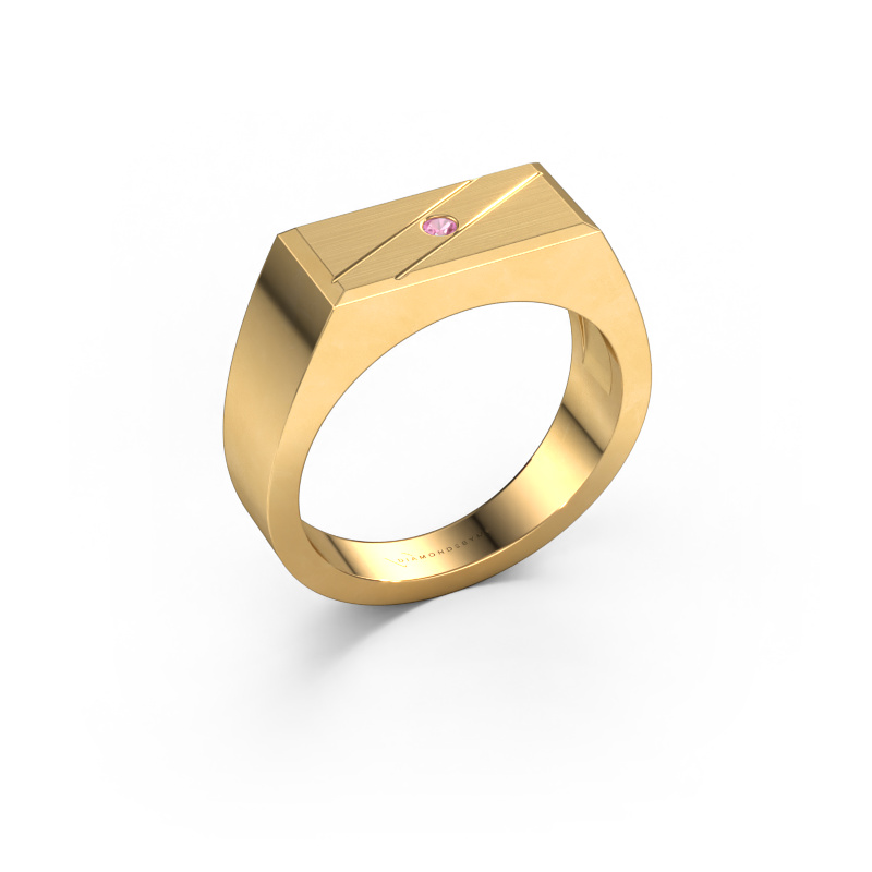 Afbeelding van Heren ring Dree 3 585 goud Roze saffier 2 mm
