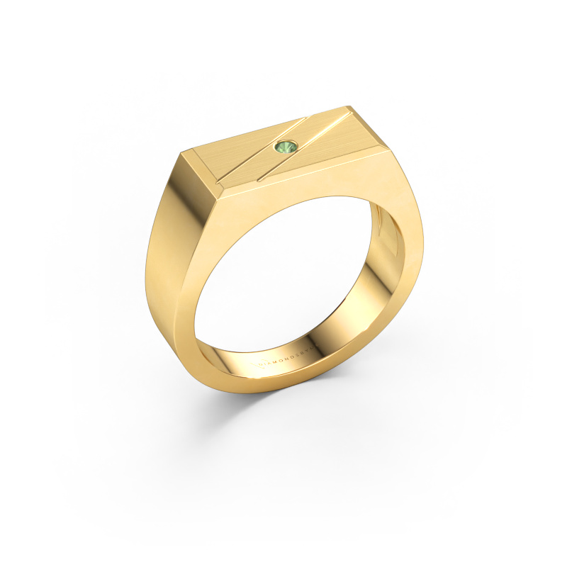 Bild von Herrenring Dree 3 585 Gold Turmalin grün 2 mm