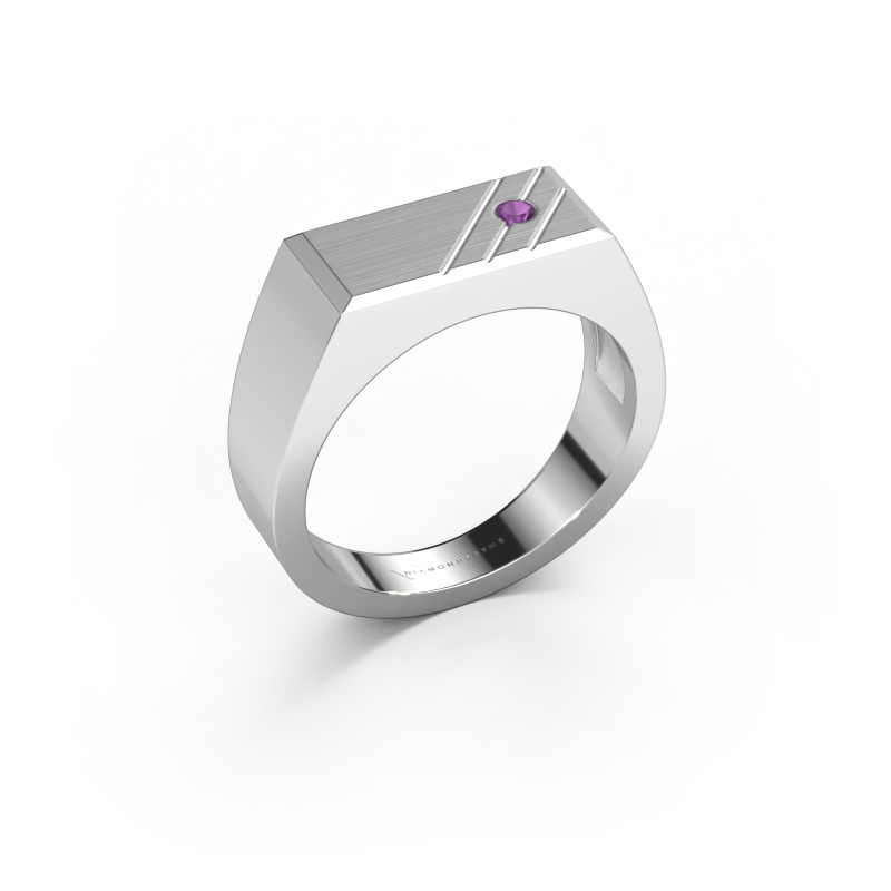 Image of Men's ring Dree 5 950 platinum Amethyst 2.4 mm