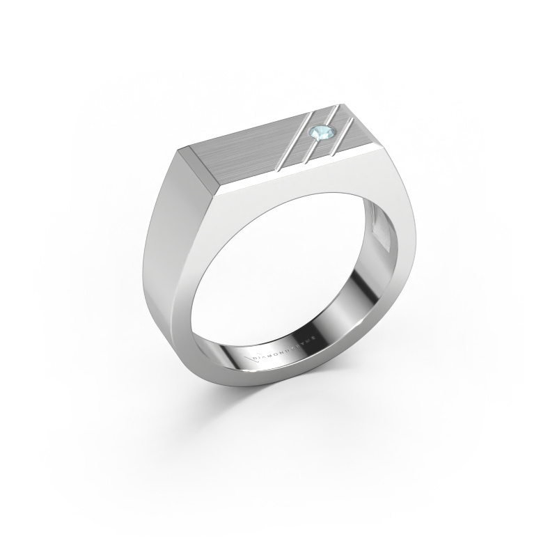 Bild von Herrenring Dree 5 950 Platin Aquamarin 2.4 mm