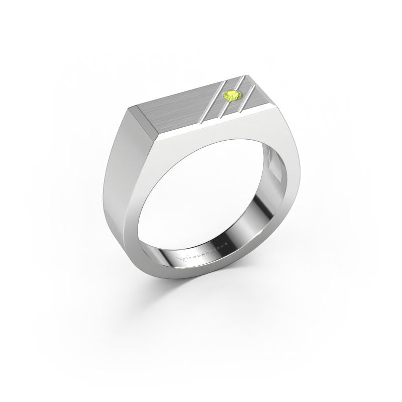 Image of Men's ring Dree 5 950 platinum Peridot 2.4 mm