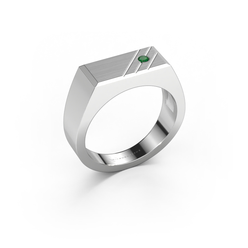 Image of Men's ring Dree 5 950 platinum Emerald 2.4 mm