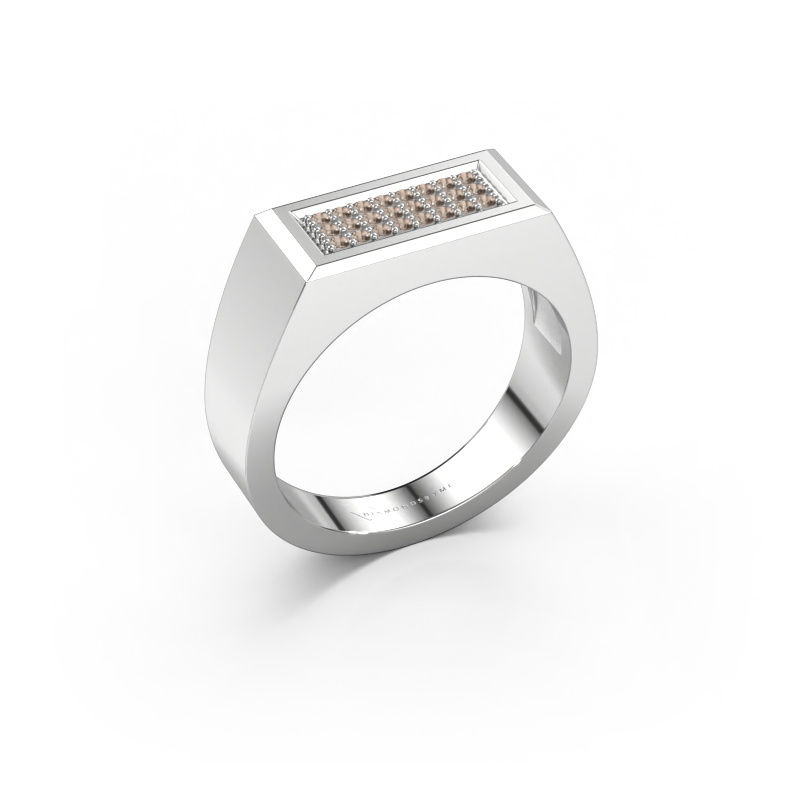 Afbeelding van Heren ring Dree 6 585 witgoud Bruine diamant 0.16 crt