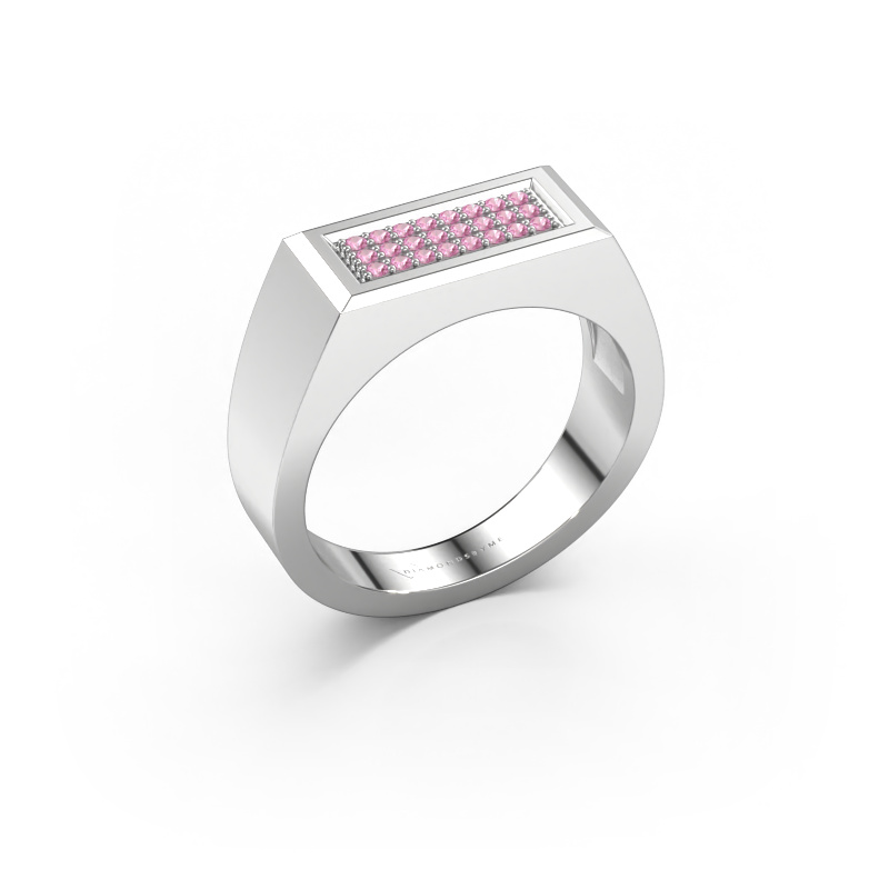 Image of Men's ring Dree 6 585 white gold Pink sapphire 1.1 mm