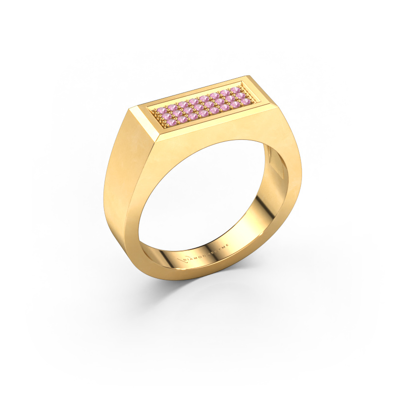 Image of Men's ring Dree 6 585 gold Pink sapphire 1.1 mm