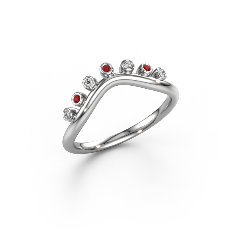 Image of Stacking ring Drop A 585 white gold Ruby 1.2 mm