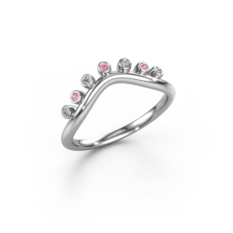 Image of Stacking ring Drop A 585 white gold Pink sapphire 1.2 mm