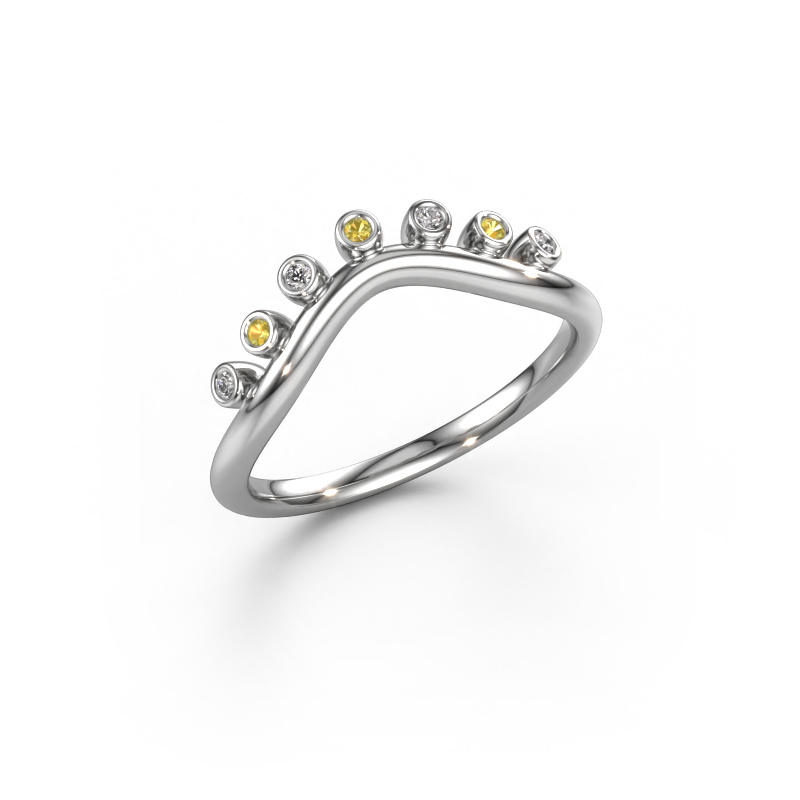 Image of Stacking ring Drop A 585 white gold Yellow sapphire 1.2 mm