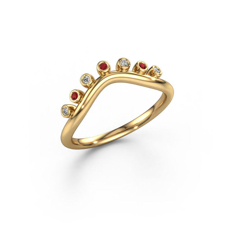 Image of Stacking ring Drop A 585 gold Ruby 1.2 mm