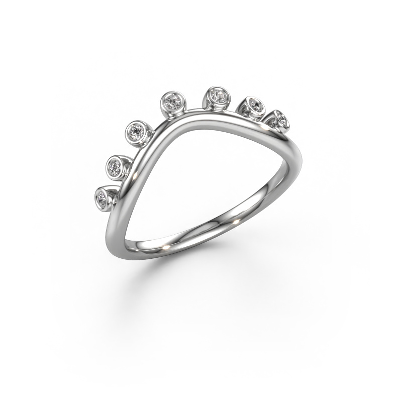 Image of Stacking ring Drop B 585 white gold Zirconia 1.4 mm