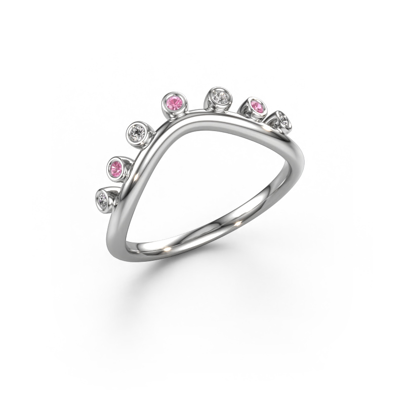 Image of Stacking ring Drop B 585 white gold Pink sapphire 1.4 mm