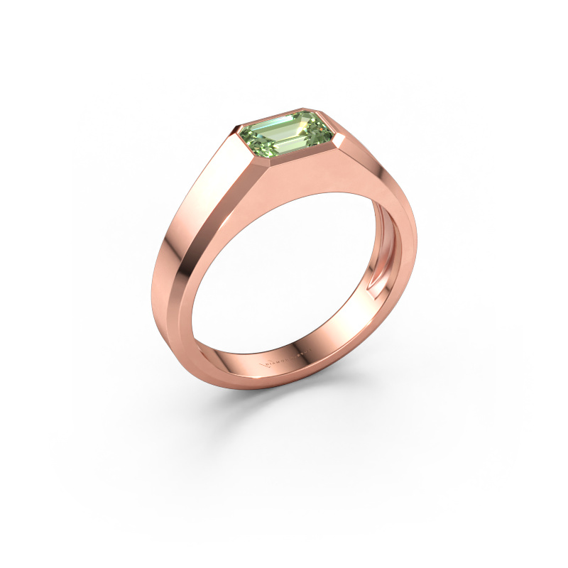 Immagine di Anello da uomo Dylan 1 585 oro rosa Diamante lab grown verde 7x5 mm
