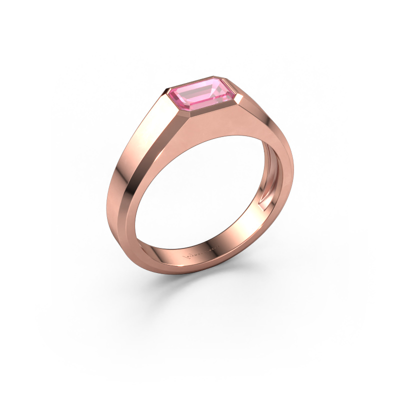 Afbeelding van Heren ring Dylan 1 585 rosé goud Roze saffier 7x5 mm
